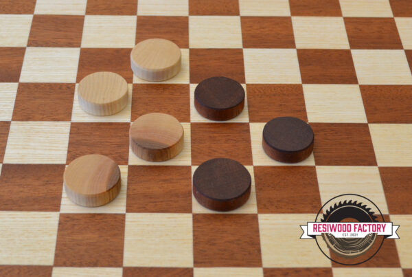 Jeu de dames 100% en bois Frêne / Sipo