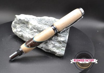 Stylo Bille Roller "Bouleau avec flamme Wenge"
